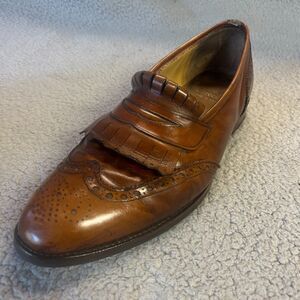Johnston & Murphy Aristocraft Loafers Mens 11 Brown Leather Tassel Slip On Shoes